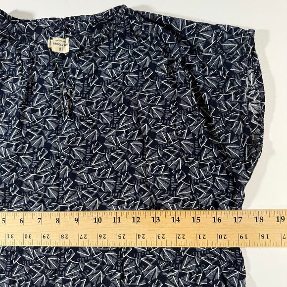 Bridge & Burn Women's M Blue White Geometric Rayon Shirt Dress Pockets - Picture 7 of 7